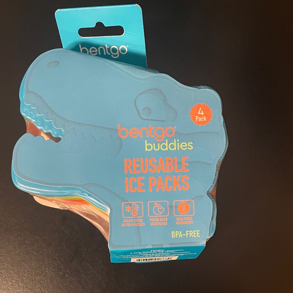 NEW - 4pkg Bentgo Buddies Reusable Ice Packs - Blue, Green, Red and Orange